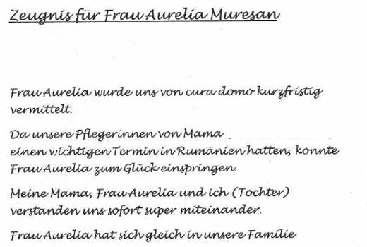 Ein tolles Zeugnis für unsere Aurelia